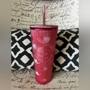 Starbucks Tumbler Pink Pearl Shimmer Shell Mermaid Scales Cold Cup 24 oz